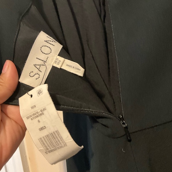 SALONI Black and Cream Jumpsuit with Bow Detail - Picture 4 of 7